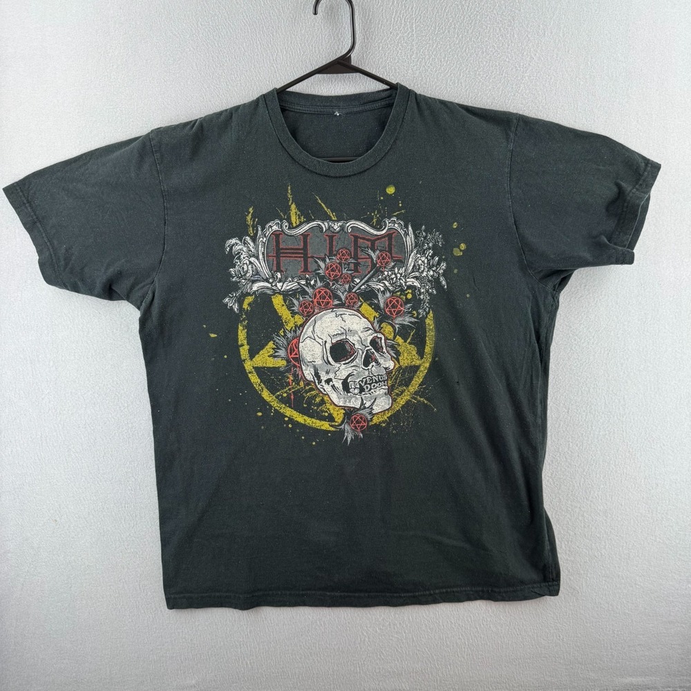 Vintage HIM Shirt Mens XL Black VENUS DOOM 2007 Y2K Bam CKY Heartagram